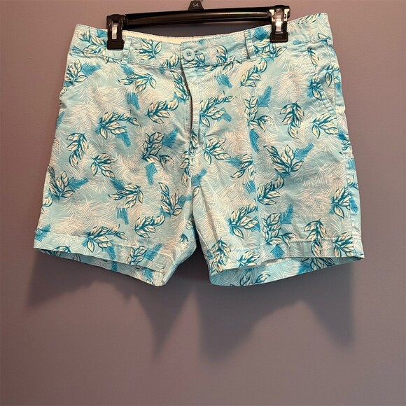 Caribbean Joe Pants - Caribbean Joe Shorts Womens Size 12 Blue White Tropical Floral